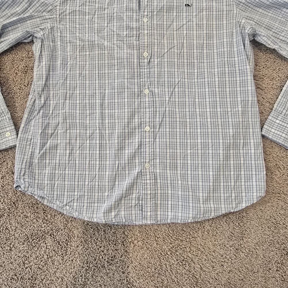 Vineyard Vines Whale Shirt Mens XL Extra Large‎ Blue Plaid Button Down Slim Fit - Picture 4 of 11